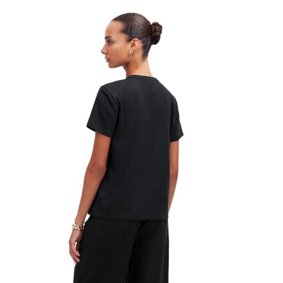 Madewell Black Perfect Crewneck Tee in Cotton Size Large - Picture 2 of 9